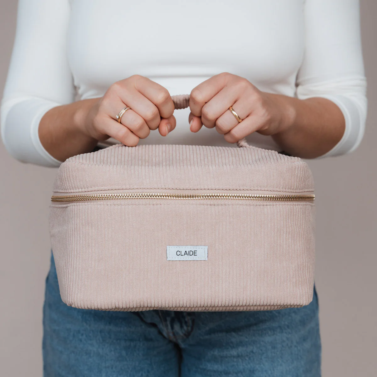 Cord Travel Bag Beige - Image 3