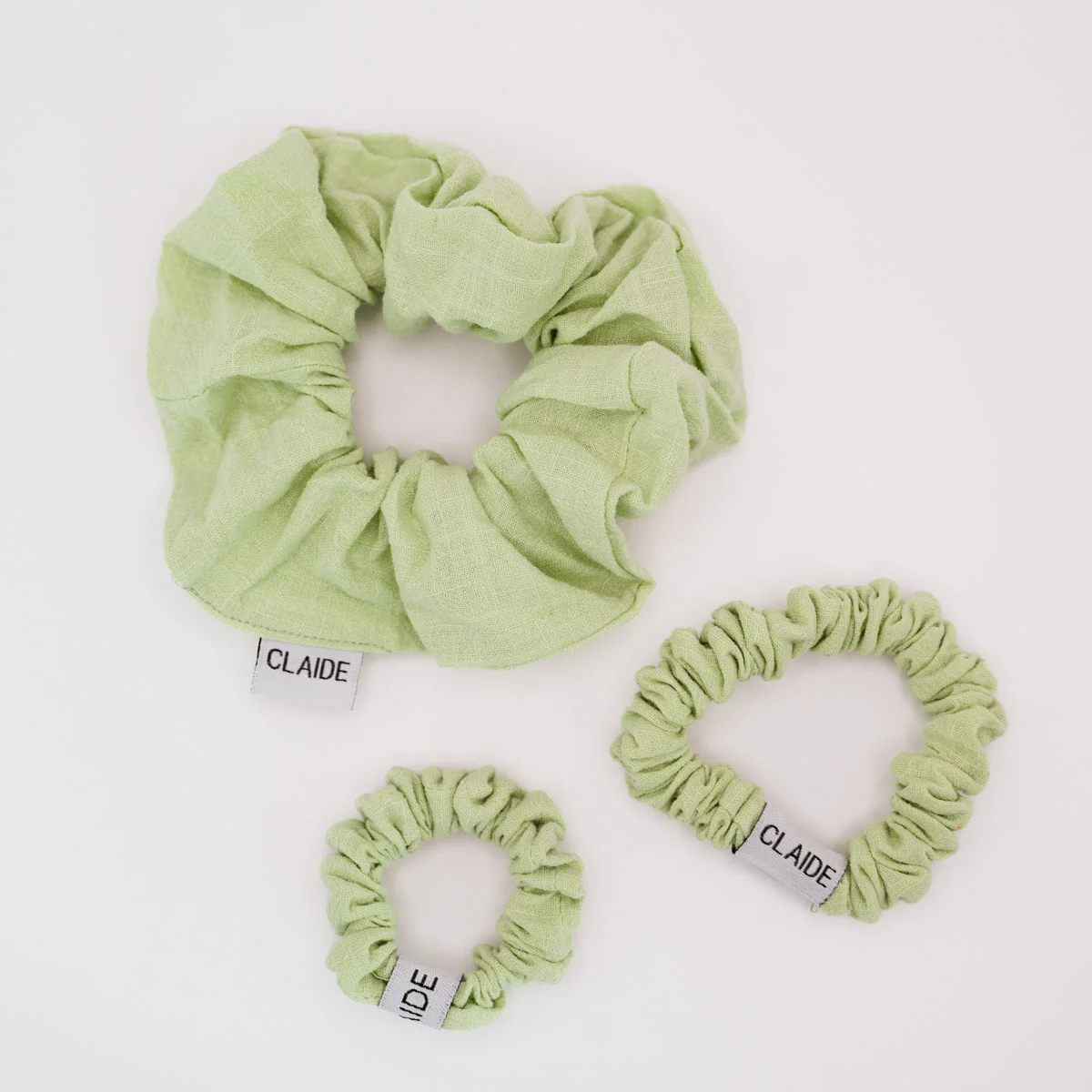 Green Cotton Scrunchies Bundle (3er-Pack)