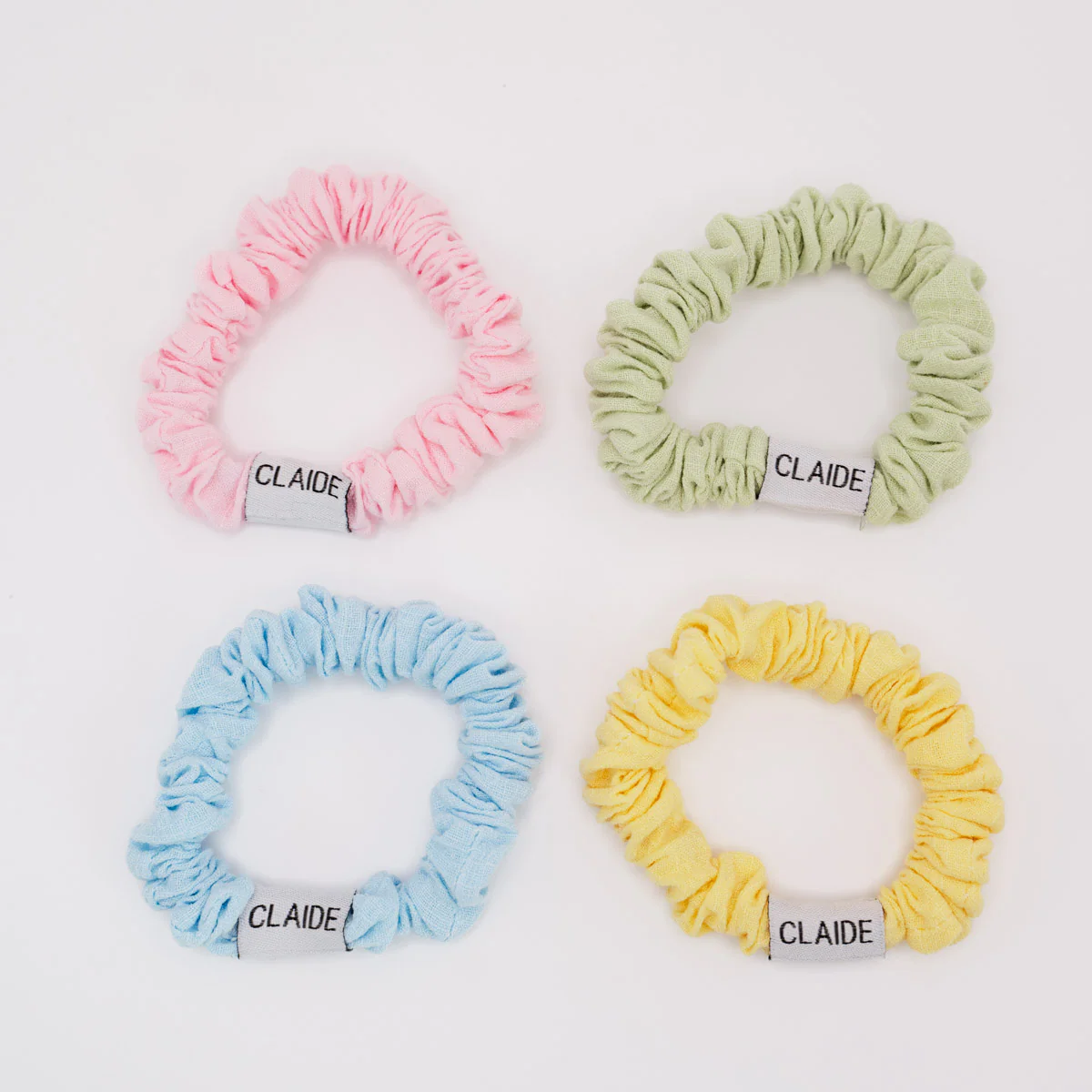 Mini Scrunchies Pastel Cotton Bundle (4er-Pack)
