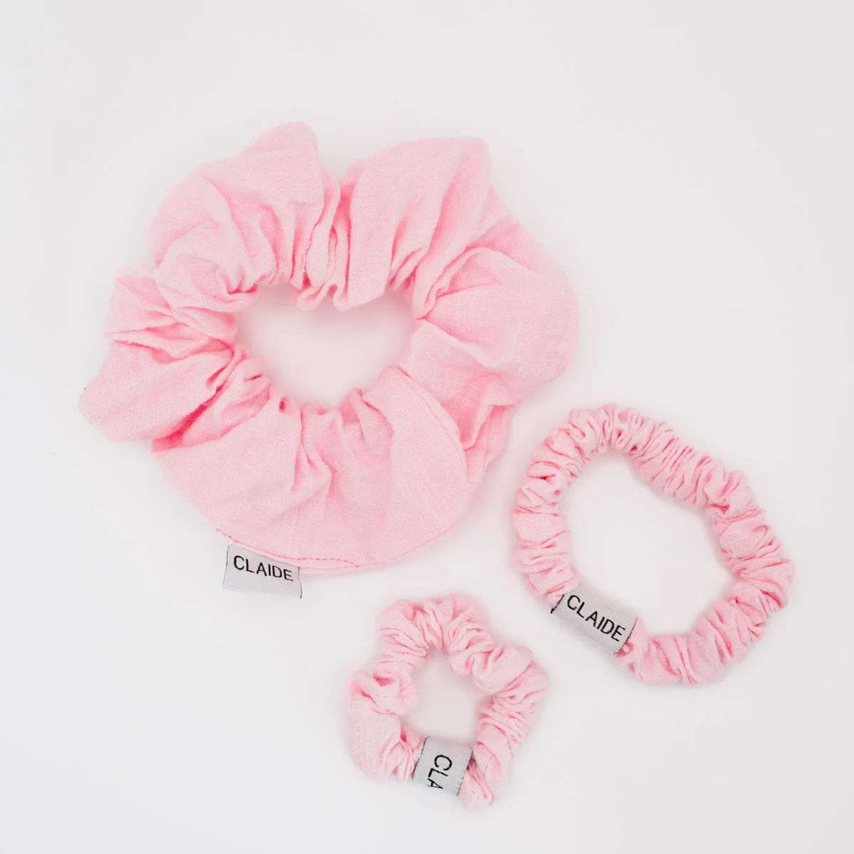 Rosa Cotton Scrunchies Bundle (3er-Pack)