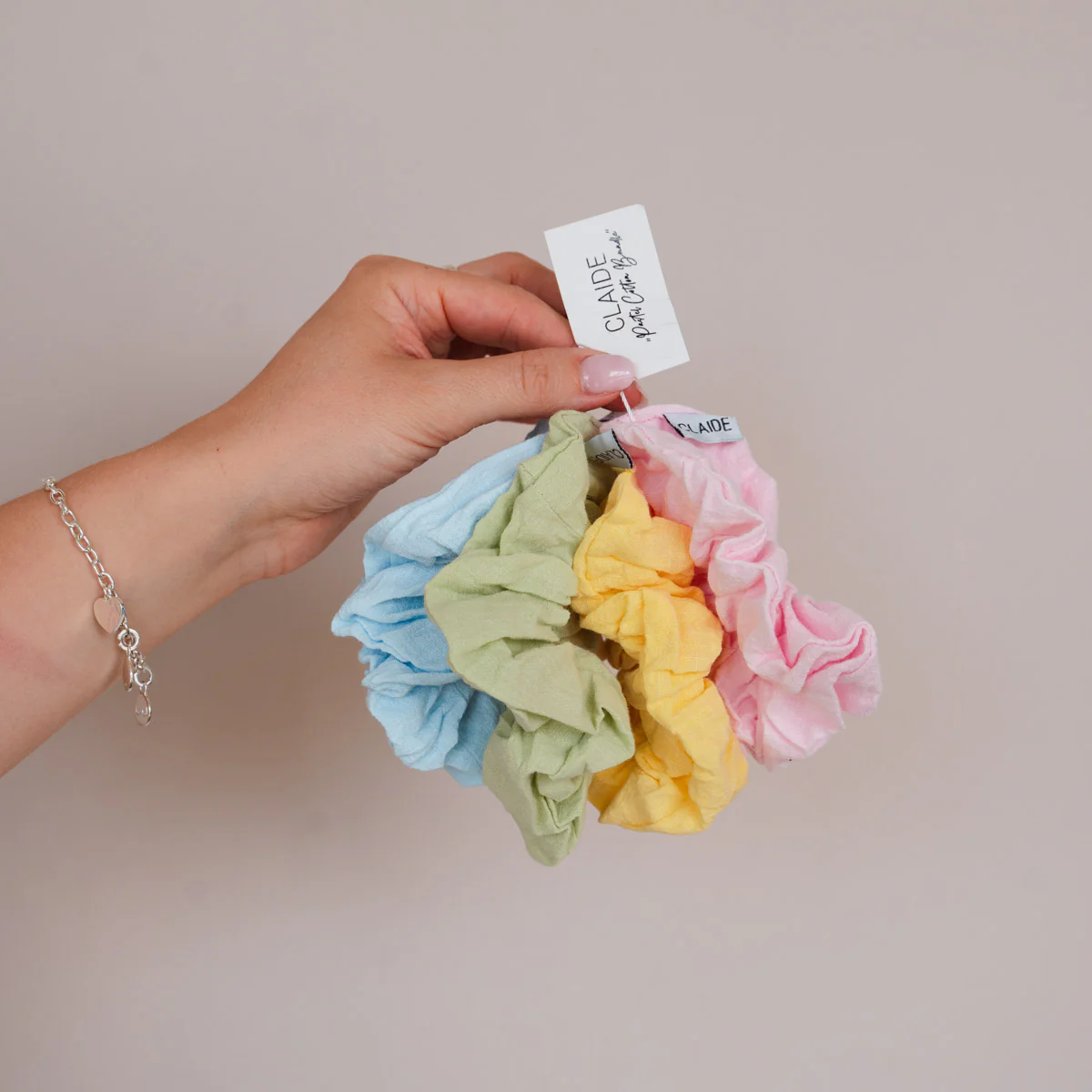 Scrunchies Pastel Cotton Bundle (4er-Pack) - Image 6
